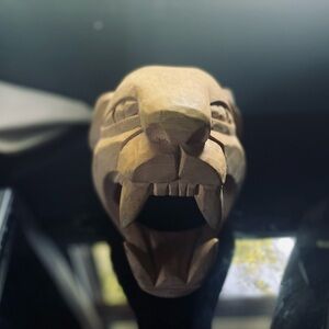 Mayan wooden hand carved jaguar